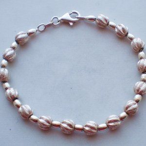 Italy Designer Royal Sterling Silver 925 Diamond Cut Tennis BRACELET Italy 7"